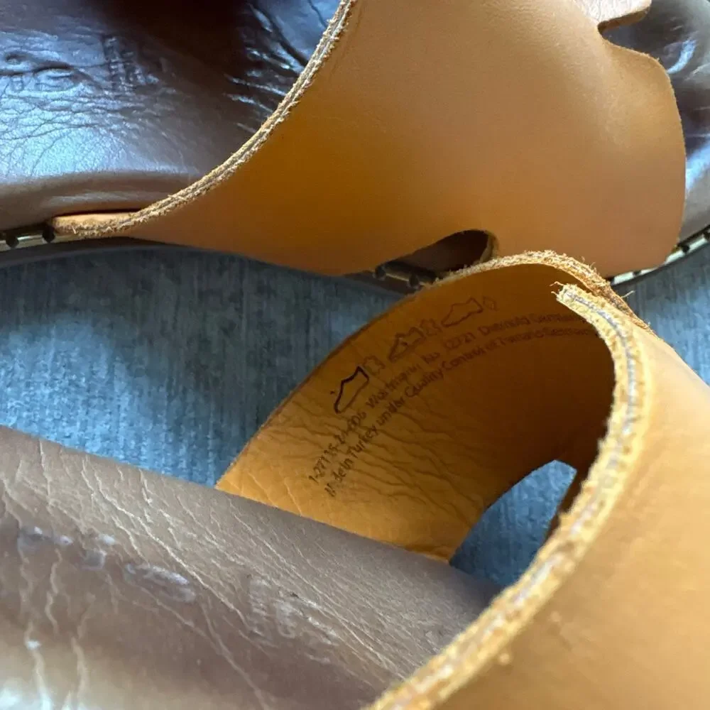 Genuine Leather Orange Sandals - Picture 5 of 5